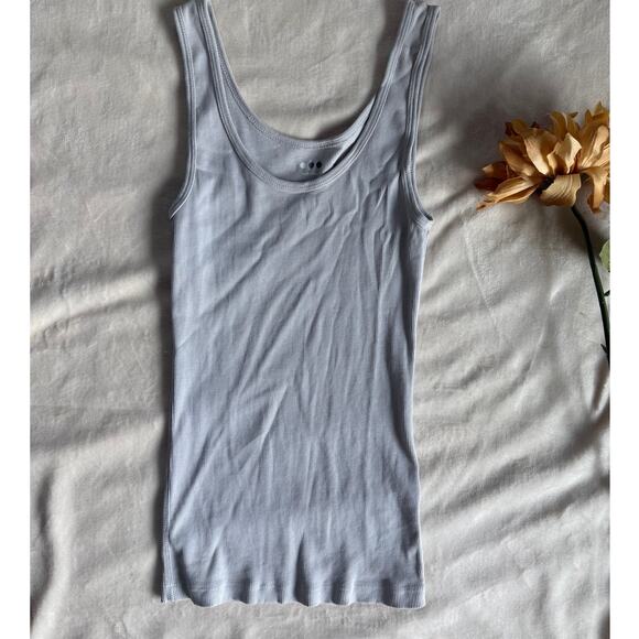 Three Dots Ribbed Gray Tank Top Size Small - Picture 1 of 5